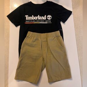 Timberland shirt and shorts size 6 boys